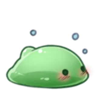 😔 слайм, милый, каваий, зеленый, капля telegram sticker