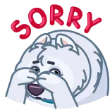 🙏 SORRY 사과, 강아지, 귀여운, 미안, 감정적인, 슬픈, 만화 whatsapp sticker