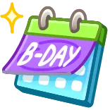 π B-DAY verjaardag, kalender, feest, evenement telegram sticker