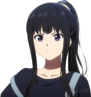 😊 anime, garota, sorriso, cabelo preto, fofa, uniforme escolar telegram sticker
