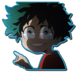 🤣 Izuku Midoriya My Hero Academia anime, manga, crying, pointing, Izuku Midoriya, My Hero Academia, sticker whatsapp sticker