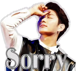 🙏 Sorry ขอโทษ, เสียใจ, การให้อภัย, อารมณ์, ผู้ชาย, kpop whatsapp sticker