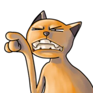 😬 cat, angry, cartoon, gesture telegram sticker
