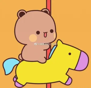🍄 Desenho animado, Urso, Cavalo, Fofo, Animal telegram sticker