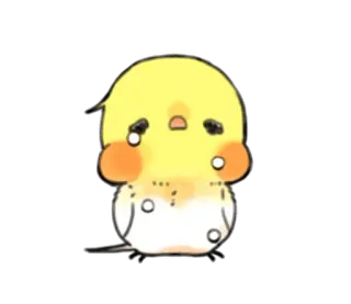 😞 bird, yellow, cute, animal, kawaii, sticker whatsapp sticker