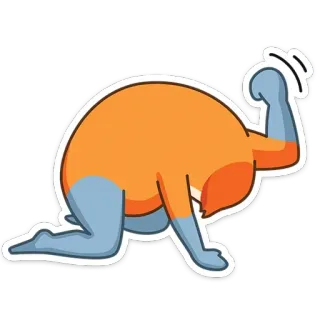 😡 personnage, autocollant, pose, orange, bleu telegram sticker