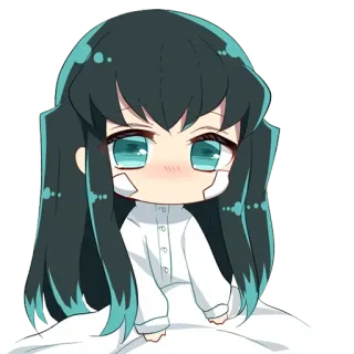 🌀 Muichiro Tokito Demon Slayer 动漫, Q版, 可爱, 鬼灭之刃, 无一郎, 时透 whatsapp sticker