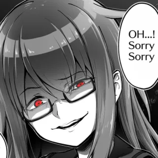 😅 OH...! Sorry Sorry Anime, Manga, Lo siento, Gafas, Mujer telegram sticker