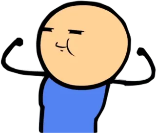 💪 Cyanide and Happiness, dessin animé, drôle, flexion, muscles whatsapp sticker