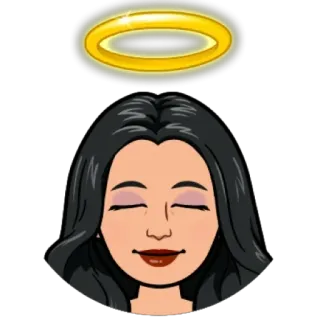 😇 phụ nữ, thiên thần, hào quang, hòa bình, thiền, phim hoạt hình, chân dung telegram sticker