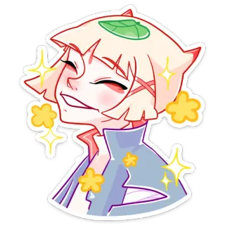 ☺️ Anime, Personaggio, Scintillio, Sorriso, Cartone animato whatsapp sticker