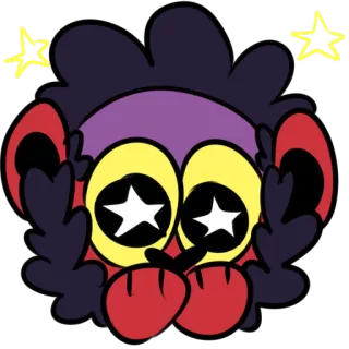 😳 Cartoon, Niedlich, Augen, Sterne telegram sticker