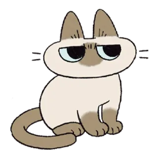 😒 cat, animal, cute, sticker, cartoon, siamese cat telegram sticker