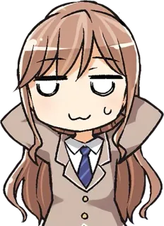 😅 anime girl, indifferent, chibi, relaxed, bored, girl, cute, anime telegram sticker