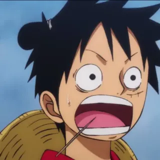 🏴‍☠️ Luffy One Piece аниме, ван пис, луффи, мультфильм, смешной, соломенная шляпа, monkey d luffy telegram sticker