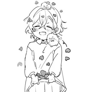 🐈 Anime, Cartoon, Zeichnung, Herzen telegram sticker