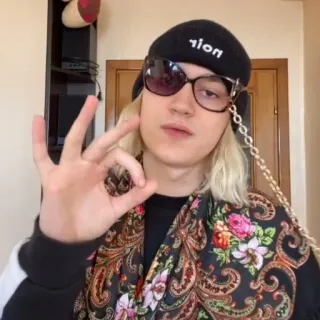 👌 personne, geste, lunettes de soleil, écharpe, chapeau telegram sticker