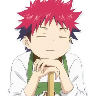 😐 Soma Yukihira Food Wars!: Shokugeki no Soma anime, manga, cooking, chef, relaxed telegram sticker