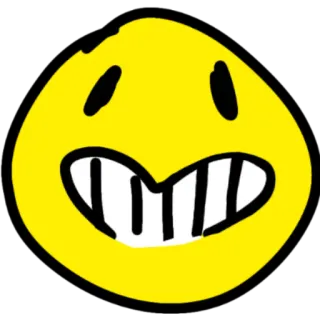 😁 uśmiech, żółty, kreskówka, szczęśliwy, emoji telegram sticker