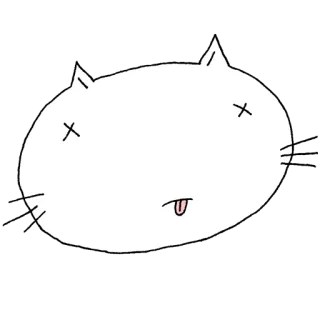 😵 Katze, tot, Cartoon, Sticker telegram sticker