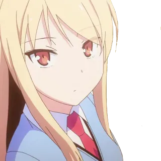 😶 Anime, Dziewczyna, Postać, Blondynka, Mundur telegram sticker