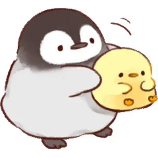 😚 pinguim, pintinho, fofo, animal, kawaii, desenho animado whatsapp sticker