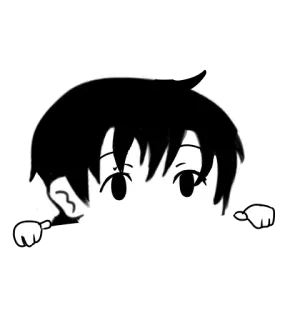 👀 Anime, Chibi, Lucu, Manga, Mengintip, Karakter telegram sticker