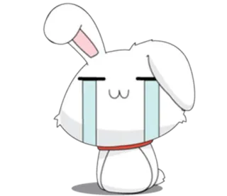 😭 lapin, pleurer, triste, emoji, autocollant whatsapp sticker