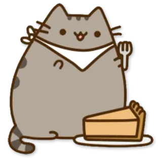 🍕 Pusheen Katze, Kuchen, Dessert, süß, Cartoon, Tier telegram sticker