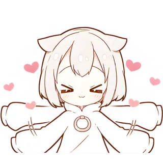🥰 Anime, Mignon, Coeurs, Kawaii, Chibi, Dessin animé telegram sticker