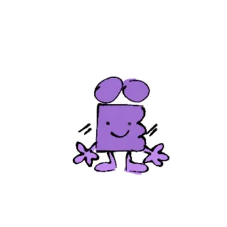 🙂 Desenho animado, Personagem, Roxo, Fofo, Caprichoso whatsapp sticker