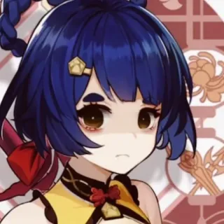 😕 Xiangling Genshin Impact anime, cartoon, genshin impact, xiangling, video game, cute telegram sticker