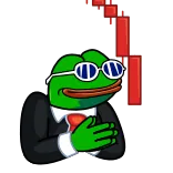 📉 Pepe the Frog Pepe, ếch, meme, kinh doanh, thị trường chứng khoán whatsapp sticker