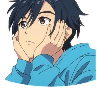 😕 anime, boy, cartoon, sticker, character telegram sticker