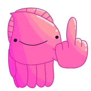🖕 dedo do meio, ofensivo, desenho animado, adesivo, rosa telegram sticker
