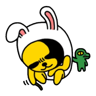 😑 karakter, kelinci, imut, kuning, kartun telegram sticker