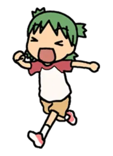 😄 애니메이션, 만화, 캐릭터, 달리기, 외침, 신나는 telegram sticker