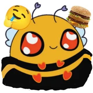 🤤 abelha, emoji, chorando, hambúrguer, fofo, desenho animado telegram sticker