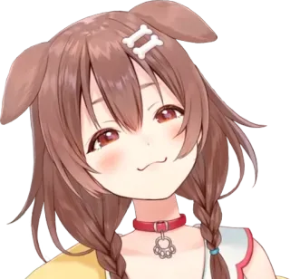 🥐 Inugami Korone สาวอนิเมะ, วีทูปเบอร์, หูหมา, คาวาอิ, ศิลปะดิจิทัล telegram sticker
