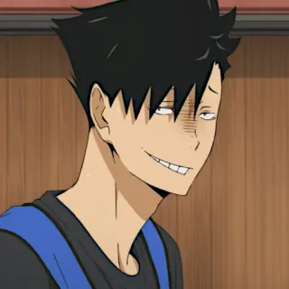 😈 Kuroo Tetsurou Haikyuu!! Аниме, Haikyuu, Куроо Тетсуро, Озорной, Ухмылка, Некомата, Персонаж telegram sticker