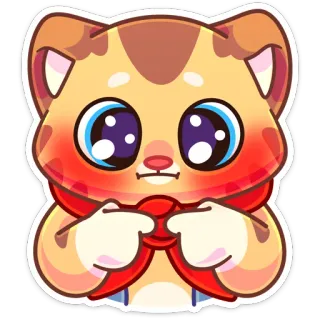 🤭 gato, lindo, animal, dibujos animados, kawaii, pegatina telegram sticker