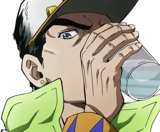 🧐 Jotaro Kujo JoJo's Bizarre Adventure Anime, Trinken, Wasser, Hut, Jotaro whatsapp sticker