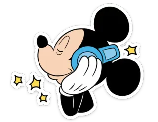 😌 Mickey Mouse 米奇, 老鼠, 耳机, 音乐, 卡通, 迪士尼 telegram sticker