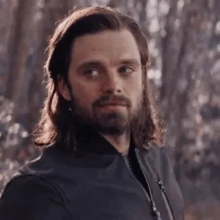 😐 Bucky Barnes Баки Барнс, Зимний солдат, Marvel, супергерой, мужчина, портрет telegram sticker