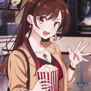 🤗 Anime, Donna, Film, Popcorn, Cinema, Cartoni animati, Film telegram sticker