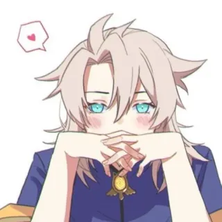 😘 Albedo Genshin Impact Anime, Mangá, Fofo, Albedo, Genshin Impact, Video game whatsapp sticker