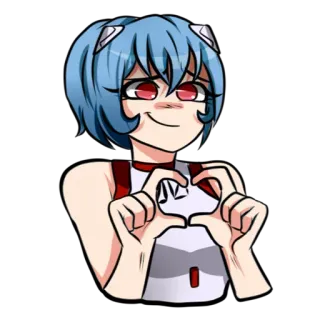 ❤️ Rei Ayanami Neon Genesis Evangelion Anime, Gadis, Hati, Lucu, Rei Ayanami, Evangelion whatsapp sticker
