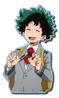 😅 Izuku Midoriya My Hero Academia アニメ, 僕のヒーローアカデミア, 緑谷出久, デク, 制服, リュック telegram sticker