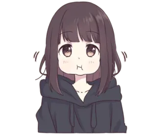 😋 Anime, Menina, Fofo, Desenho animado, Mangá, Chibi telegram sticker