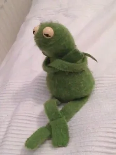 💌 Kermit Кермит, лягушка, марионетка, зеленый, грустный telegram sticker